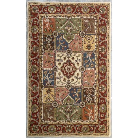 Safavieh 6 x 9 ft. Medium Rectangle, Traditional Heritage Multi And Red Hand Tufted Rug HG925A-6