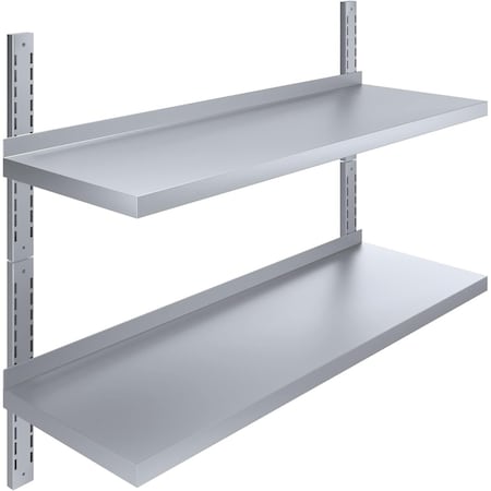 Amgood 16 in. x 48 in. Two-Tier Metal Wall Mount Shelf WSD-1648-Z