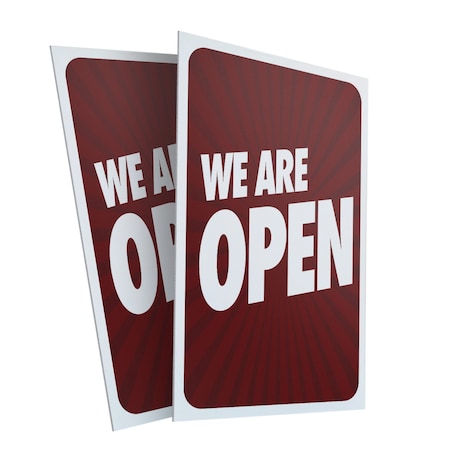 Signmission We Are Open, Plastic Signs Only 24 Inch x 36 Inch, Corrugated Plastic, 2PK CSB-2436-2PACK-30431