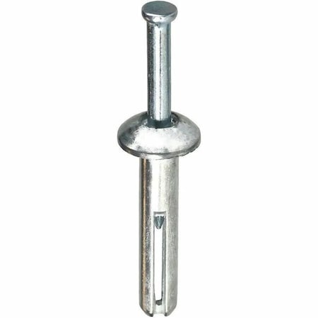 Dottie Nail Drive Anchor, 1/4" Dia., 1" L, Alloy Steel Zinc Plated, 100 PK ZA100