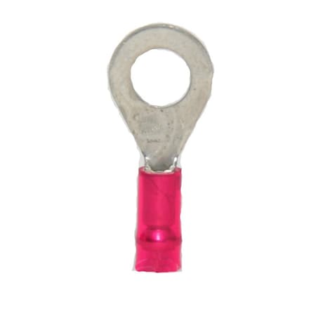 Hillsdale Terminal Ring Terminal, 1/4 in Stud Size, 18 AWG, 600 V, Nylon Insulated, 500 PK 30041