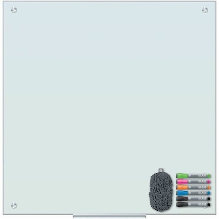 U Brands UBR3971U0001 36 x 36 in. Magnetic Glass Dry Erase Board Value Pack; White 3971U00-01