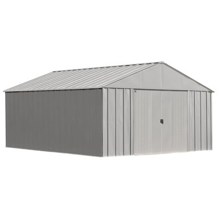 Arrow Classic 12 x 14 x 8 ft Flute Grey Steel Storage Shed CLG1214FG