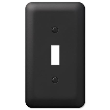 Amerelle Devon Wallplate, 5 in L, 2-13/16 in W, 1 -Gang, Steel, Black 935TBK