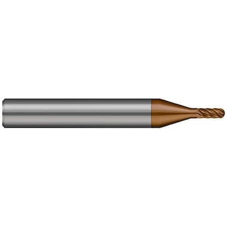 Harvey Tool 0.0930in (3/32) Cutter DIA x 0.2790in L of Cut Carbide Ball End Mill for Titanium Alloys, 6 Flutes 696793-C10
