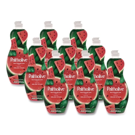 Ultra Palmolive Dishwashing Liquid, Watermelon Scent, 20 oz Bottle, 9PK 61047428