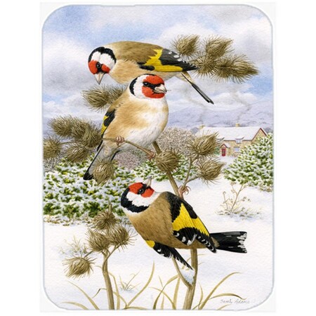 Carolines Treasures European Goldfinch Glass Cutting Board- Large ASA2007LCB