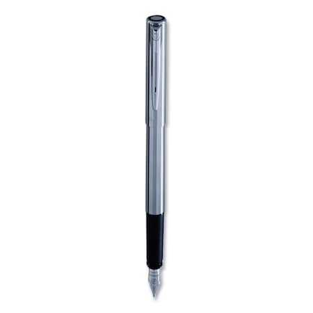Waterman Allure Fountain Pen, Fine Point , Blue Ink, Silver/Black Barrel S0174956
