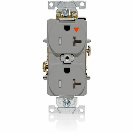 Leviton Duplex Receptacle Outlet, 20A, Gray, 125V T5362-IGG