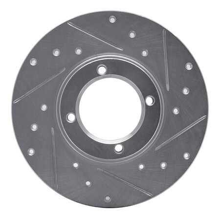 Dynamic Friction Co DFC Brake Rotor - Drilled and Slotted - Silver 631-13030R