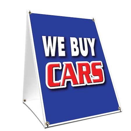 Signmission We Buy Cars, 24 Inch x 18 Inch A-frame Yard Sign, Plastic Sign SBC-1824-We Buy Cars