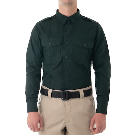 First Tactical Long Sleeve Shirt, 35% Cotton, 65% Polyester, Button, Zipper, 2 Pocket(s), Spruce Green, M 111011