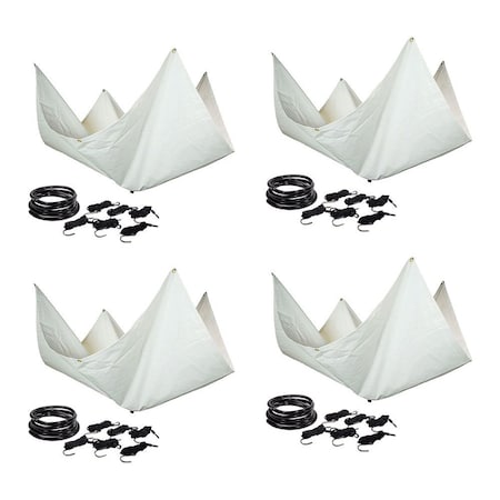 Mytee Products White 10ft x 10ft Ceiling Leak Diverter Drain Tarp, Vinyl Coated Drainage Tarp, 4PK DD10-10-Whitex4