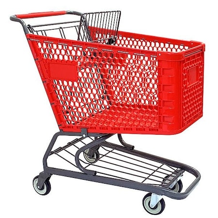 R.W. Rogers Co Shopping Cart, Plastic, 38-in L, 22-in W WMP-150L-RD