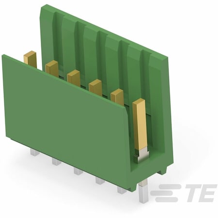 Te Connectivity Board Connector, 6 Contact(S), 1 Row(S), Male, Straight, 0.156 Inch Pitch, Solder Terminal, Green 280611-2