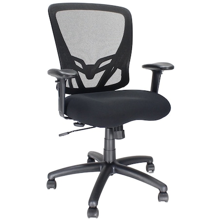 We'Re It Zapp Series Mesh Back Adjustable Task Chair with Seat Slide, Fabric Seat, in Black OFD501F-BLK