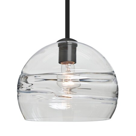 Besa Lighting Besa Spirit 10 Stem Pendant, Clear, Black Finish, 1x 60W MAX E26 Base 1TT-SPIR10CL-BK