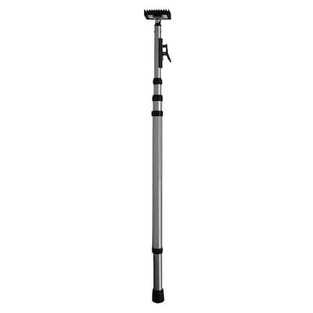 E-Z Up Dust Containment Sheeting Pole, Telescoping, 4 ft 7-1/2 in to 12 ft L, Steel, Gray 54733
