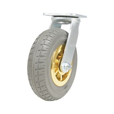 Vestil Flat-Free Swivel Caster 8 In. Diameter x 2 In. Width 661 Lb. Capacity Dark Gray/Gold CST-VE-8X2FF-S