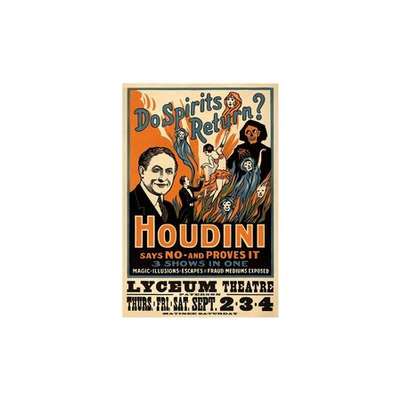 Homeroots Houdini Spirits Vintage Magic Unframed Print Wall Art 393335
