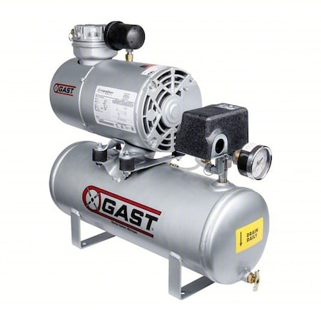 Gast Electric Air Compressor, Tank Mounted 2LAF-46T-M200EX