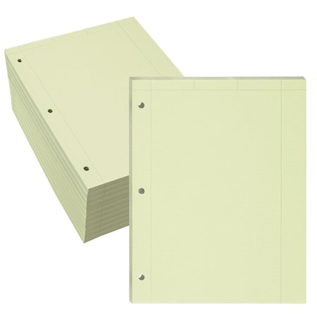 Roaring Spring Case of Engineering Pad, 8.5"x11", 200 sht, Green Paper, 5x5 Graph, 3-Hole Punched, Heavy Backing, PK12 95589cs