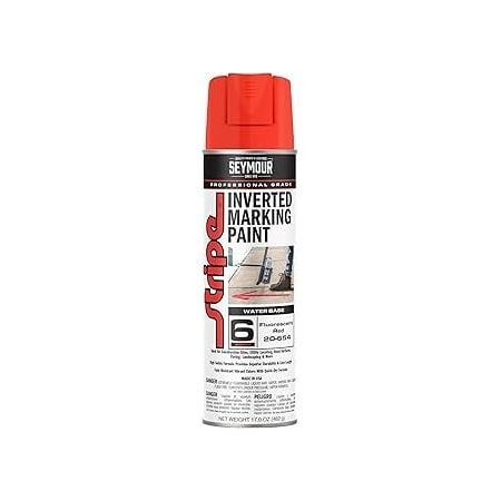 Seymour Midwest Stripe 6-Series Inverted Ground Marking Paint, Fluorescent Red net 17oz. 20654-1