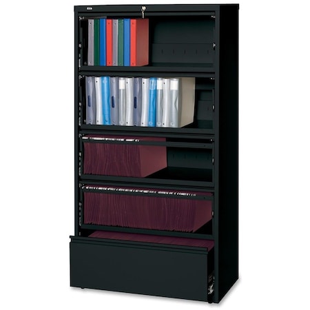 Hirsh 36" W 5 Drawer File Cabinet, Black, Letter 17902