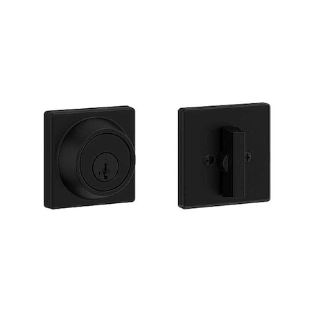 Kwikset Single Cylinder Deadbolt, 1" L Throw, Zinc 660SQT-514-SMT-RCAL-RCS/5303-K3