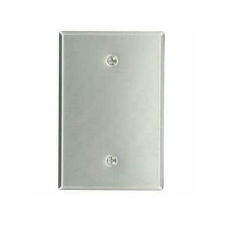 Leviton Wall Plate, Blank, Stainless Steel 84114