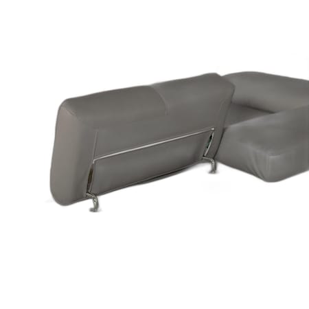 Homeroots Gray Leather Match Stationary L Shaped Two Piece Sofa And Chaise 473579