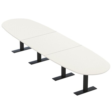 Skutchi Designs 16ft Boval Conference Table With Power | Harmony Series | 16 Person Meeting Room Table HAR-BOVL-48X192-T.BK-W960-NA