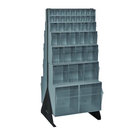 Quantum Storage Systems 48in DOUBLE SIDED UNIT W/14 GRAY TILT BINS QFS248-76GY