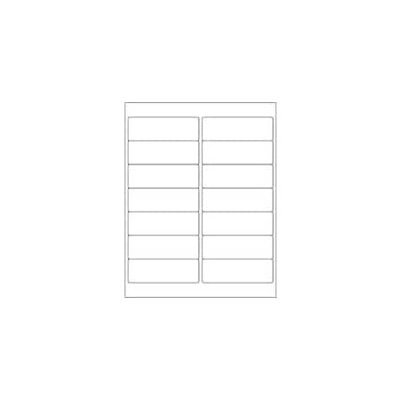Bubblefast 4 x 1 1/3'' White Rectangle Laser Labels-14 Labels per Sheet BFLL122