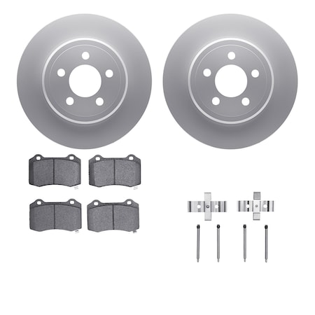 Dynamic Friction Co DFC GEOSPEC Coated Rotors with 5000 Brake Pads - Ceramic and Hardware 4512-39050