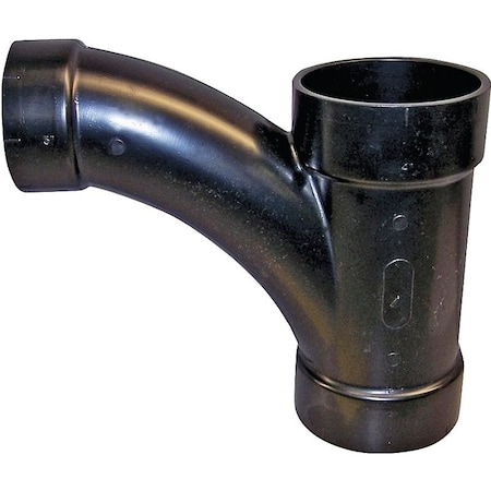 Canplas Reducing Combination Tee Pipe Wye, 3 x 3 x 2 in, Hub, ABS, Black 104327BC