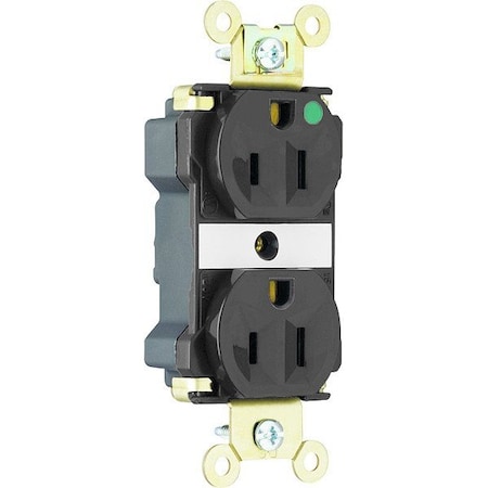Pass & Seymour Straight Blade Receptacle, 5-20R, 20 A, 125V AC, 2 Pole, 3 Wire, Recessed Mount, Grounded PT8300BK