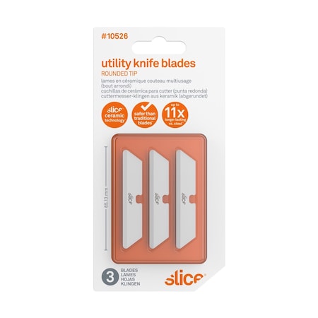 Slice 0.47 in. Ceramic Rounded Tip Utility Blade 2.56 in. L 3 pk 10526