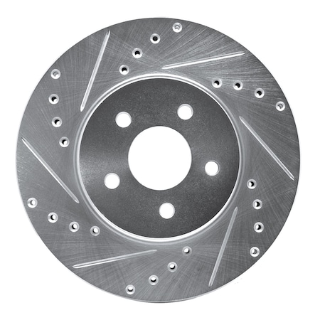 Dynamic Friction Co DFC Brake Rotor - Drilled and Slotted - Silver 631-20012L