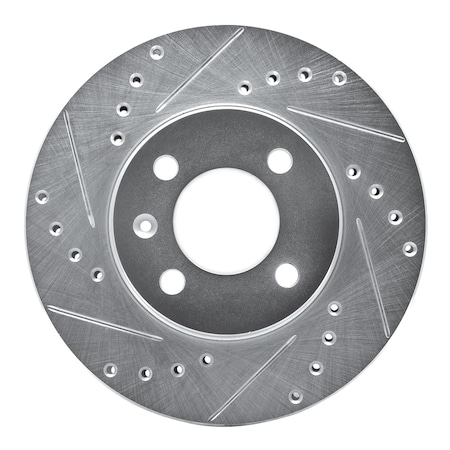 Dynamic Friction Co DFC Brake Rotor - Drilled and Slotted - Silver 631-74006L