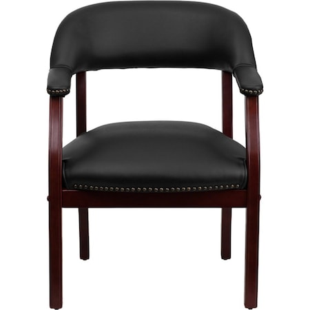 Flash Furniture Traditional Luxurious Conference Chair, Black Back, 24 in W 27" L 31-1/2" H, Upholstered Straight B-Z105-BLACK-GG