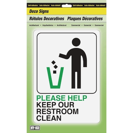 Hy-Ko Please Help Keep Restroom Clean Sign D-27