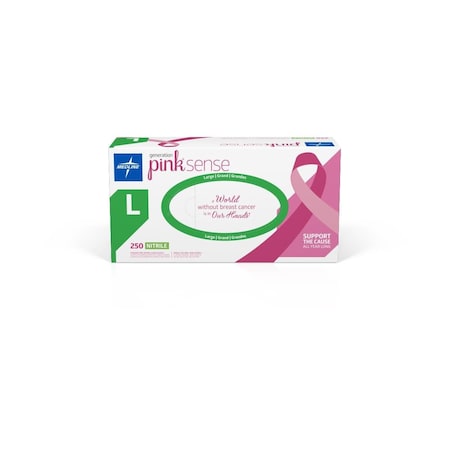 Medline Generation Pink Sense Powder-Free Nitrile Exam Gloves, Size L, 2500PK PINK2586