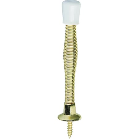 National Hardware 830111 Door Stop, 3 in Projection, Steel, Polished Brass N830-111