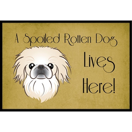 Carolines Treasures BB1469JMAT Pekingese Spoiled Dog Lives Here Indoor & Outdoor Mat, 24 x 36 in. BB1469JMAT