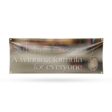 Signmission Safety Success Winning Form, 18 Inch x 48 Inch, Vinyl Banner B-30846