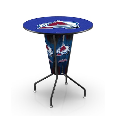Holland Bar Stool Co Lighted 42" Black Colorado Avalanche Pub Table L218B42ColAva36RColAva
