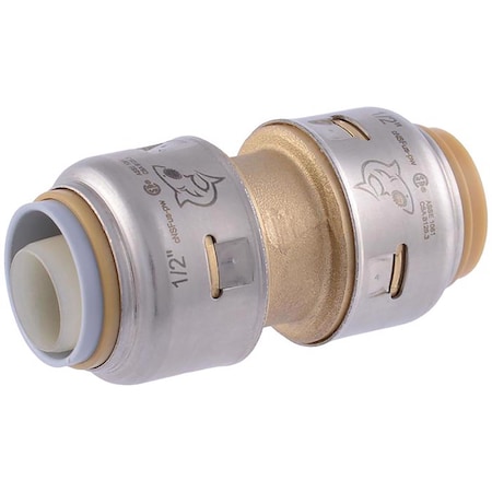 Sharkbite SharkBite Push to Connect 1/2 in. PTC X 1/2 in. D PTC Brass Coupling UR4008A