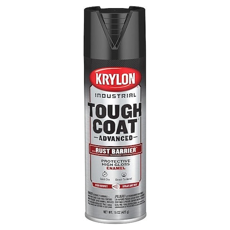 Krylon Industrial Spray Paint, Black, Gloss, Solvent, 15 oz K00799008