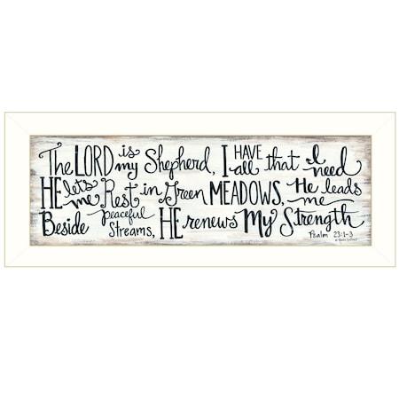 Homeroots The Lord is My Shepherd 2 White Framed Print Wall Art 415213